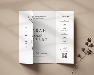 Instant Download - Canva Template Classic Gatefold Wedding Invitation