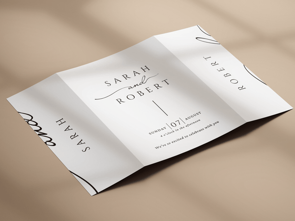 Instant Download - Canva Template Classic Gatefold Wedding Invitation