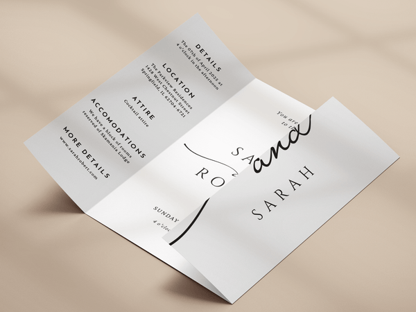 Instant Download - Canva Template Classic Gatefold Wedding Invitation