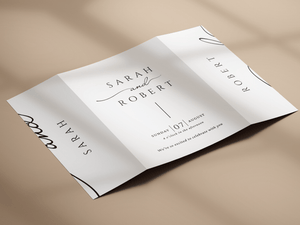 Instant Download - Canva Template Classic Gatefold Wedding Invitation