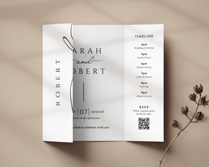 Instant Download - Canva Template Classic Gatefold Wedding Invitation