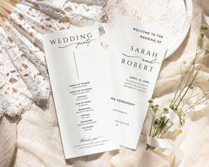 Instant Download - Canva Template Classic Wedding Program Template