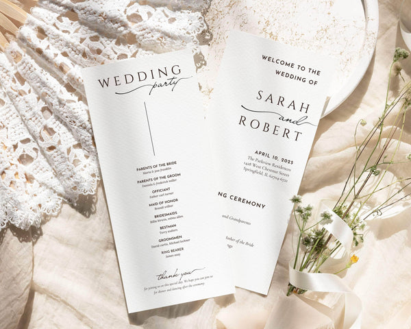 Instant Download - Canva Template Classic Wedding Program Template
