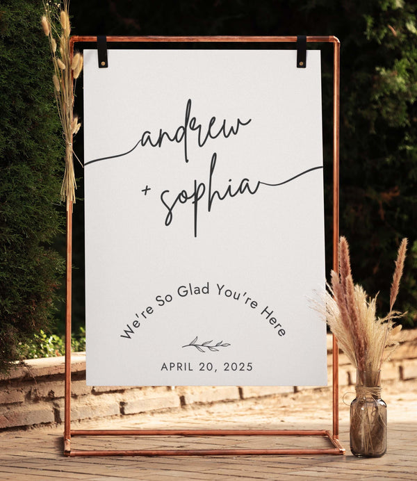 BeyzaLab Custom Modern Welcome Wedding Sign