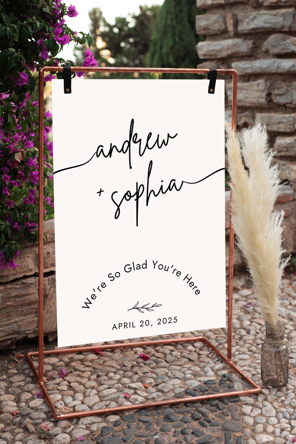 BeyzaLab Custom Modern Welcome Wedding Sign