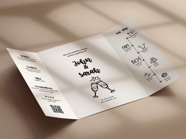 BeyzaLab Cute Gatefold Wedding Invitation Template