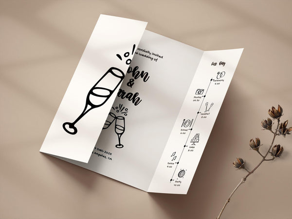 BeyzaLab Cute Gatefold Wedding Invitation Template