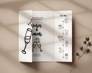 BeyzaLab Cute Gatefold Wedding Invitation Template