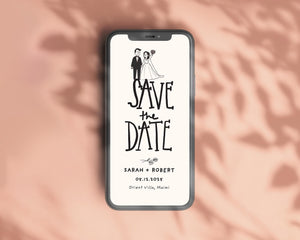 BeyzaLab Cute Handdrawn Save The Date - Mobile