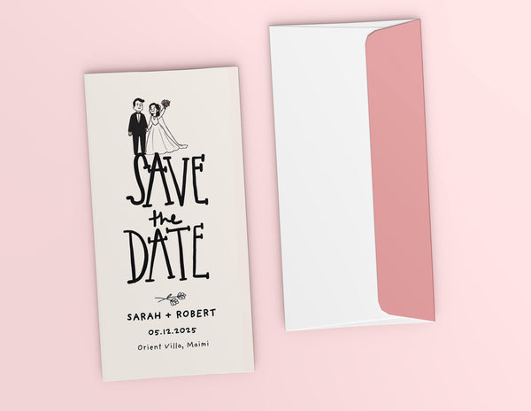 BeyzaLab Cute Handdrawn Save The Date - Mobile