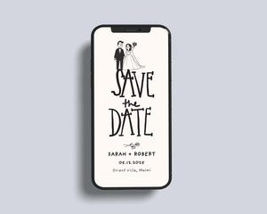 BeyzaLab Cute Handdrawn Save The Date - Mobile