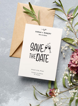 BeyzaLab Cute Save The Date Invite Template