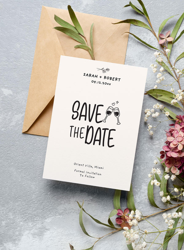 BeyzaLab Cute Save The Date Invite Template