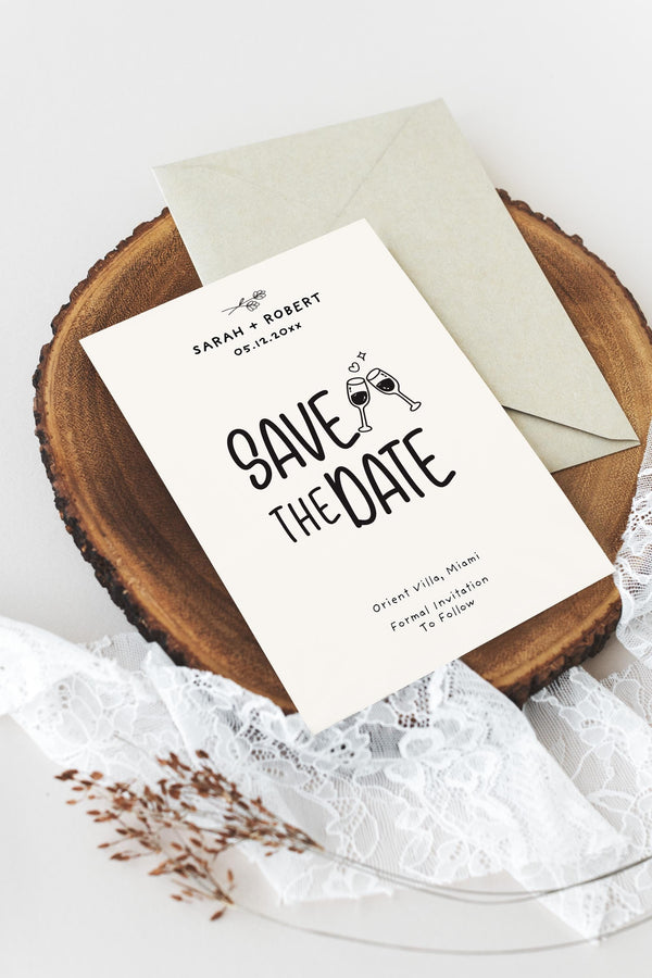 BeyzaLab Cute Save The Date Invite Template