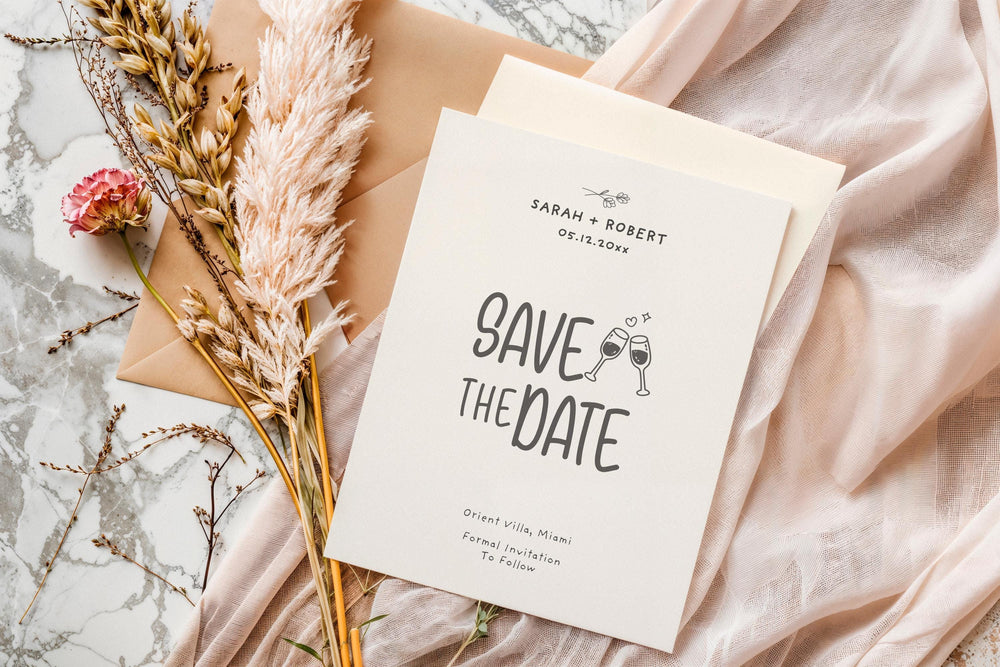 BeyzaLab Cute Save The Date Invite Template