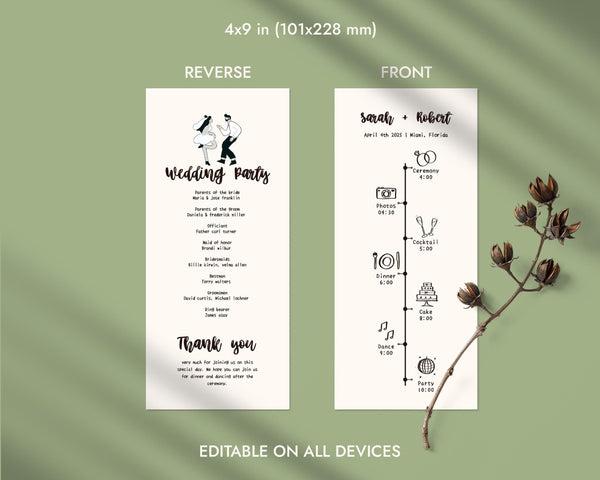 BeyzaLab Cute Wedding Program Template