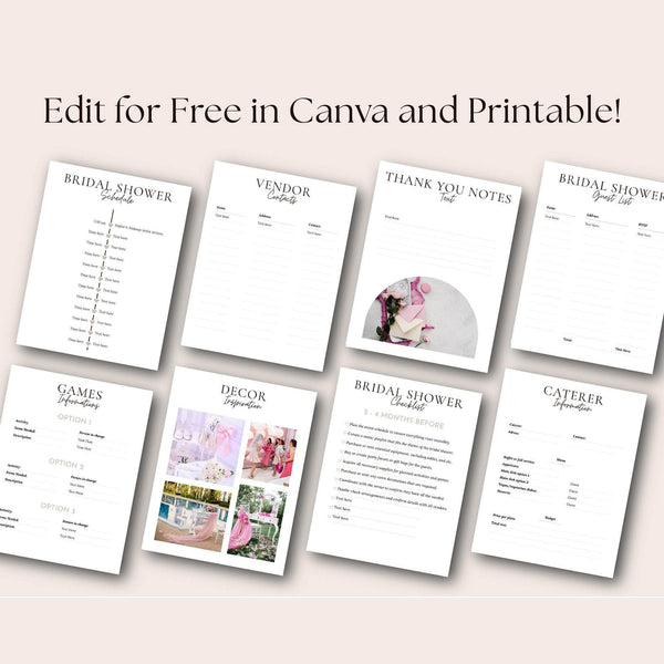 Goodnotes & Canva Template Digital Bridal Shower Planner