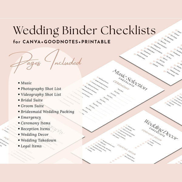 Goodnotes & Canva Template Digital Wedding Binder Template