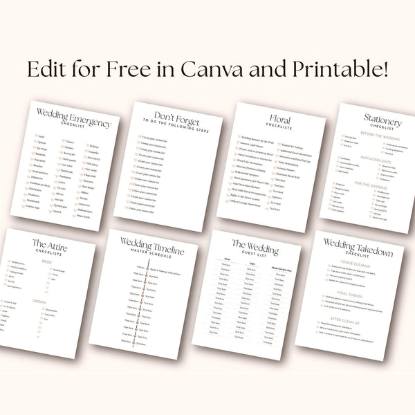 Goodnotes & Canva Template Digital Wedding Checklist