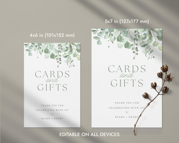 BeyzaLab Eucalyptus Cards and Gifts Sign