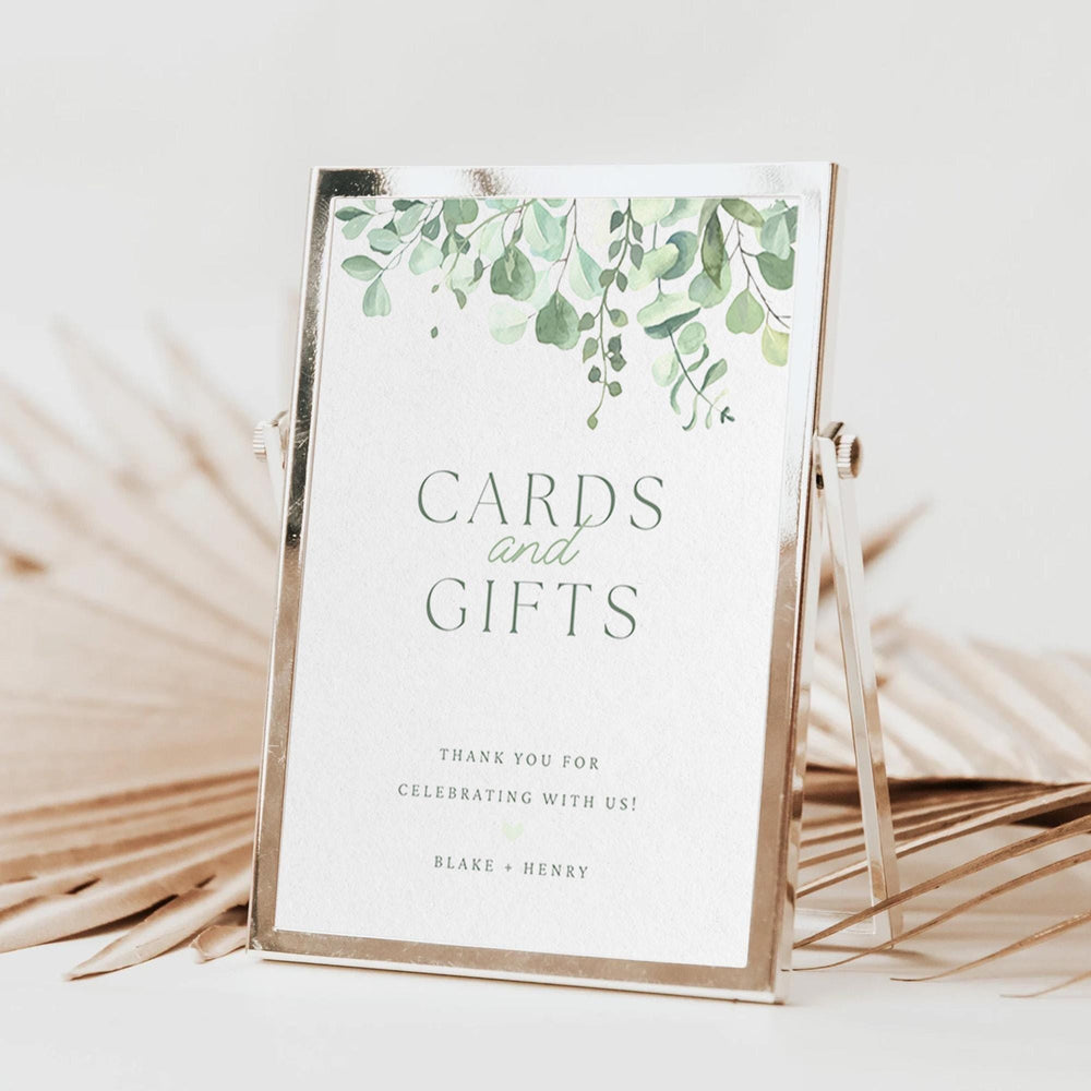 BeyzaLab Eucalyptus Cards and Gifts Sign