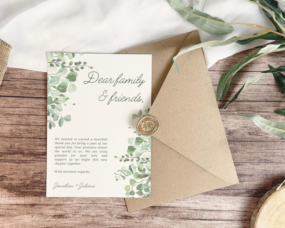 BeyzaLab Eucalyptus Double-Sided Thank You Cards