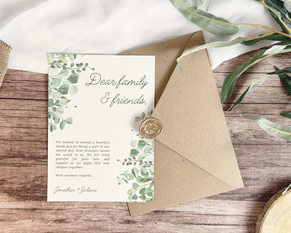BeyzaLab Eucalyptus Double-Sided Thank You Cards