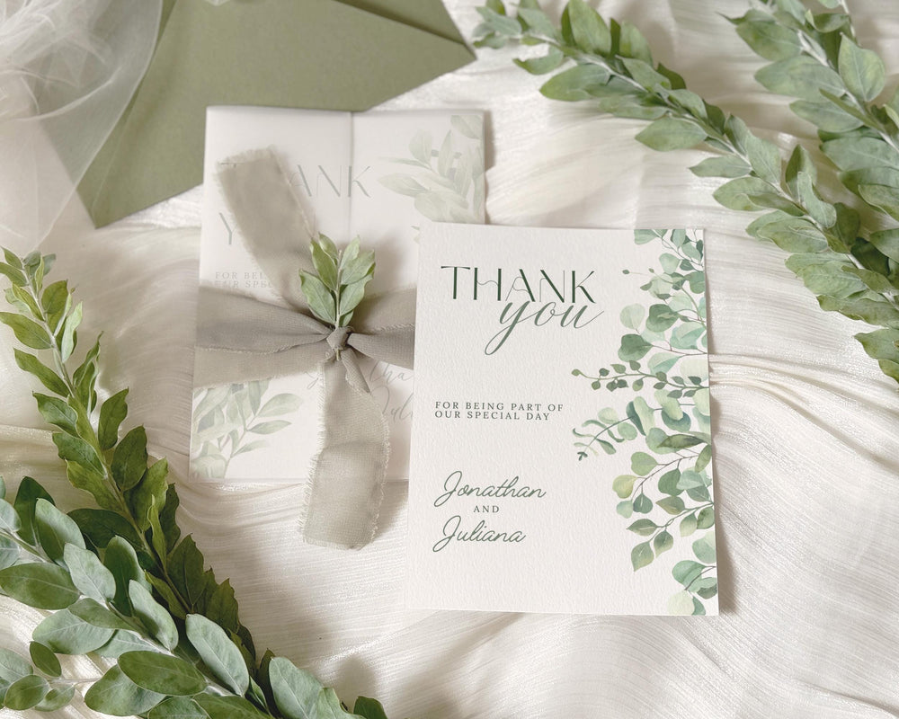 BeyzaLab Eucalyptus Double-Sided Thank You Cards