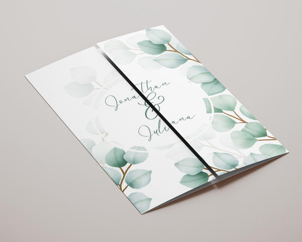 BeyzaLab Eucalyptus Gatefold Wedding Invitation