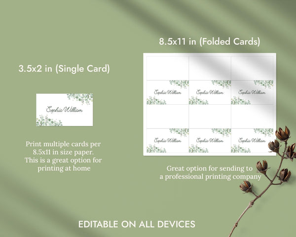 BeyzaLab Eucalyptus Place Cards
