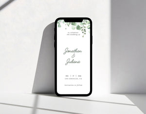 BeyzaLab Eucalyptus Save The Date Evite