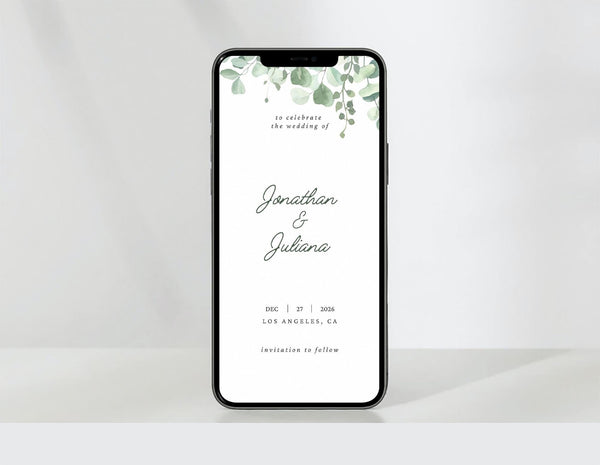 BeyzaLab Eucalyptus Save The Date Evite
