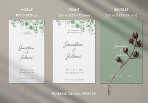 BeyzaLab Eucalyptus Save The Date Invite