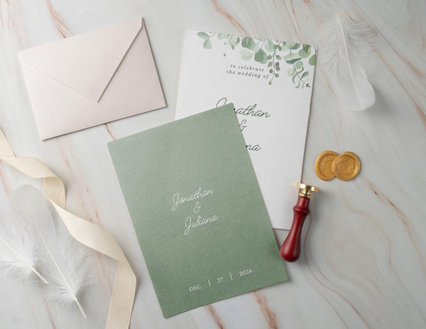 BeyzaLab Eucalyptus Save The Date Invite