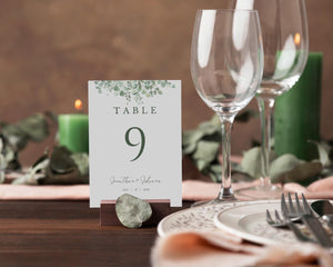 BeyzaLab Eucalyptus Wedding Table Numbers
