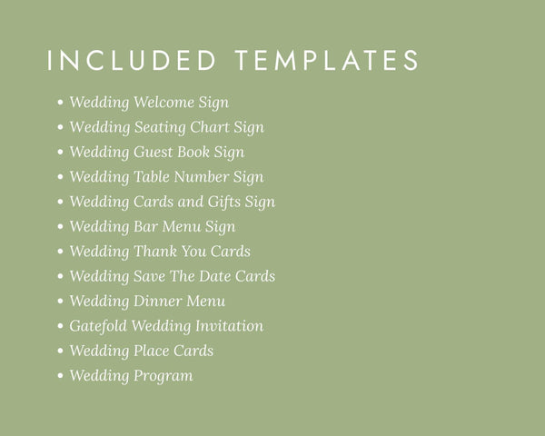 BeyzaLab Eucalyptus Wedding Template Bundle
