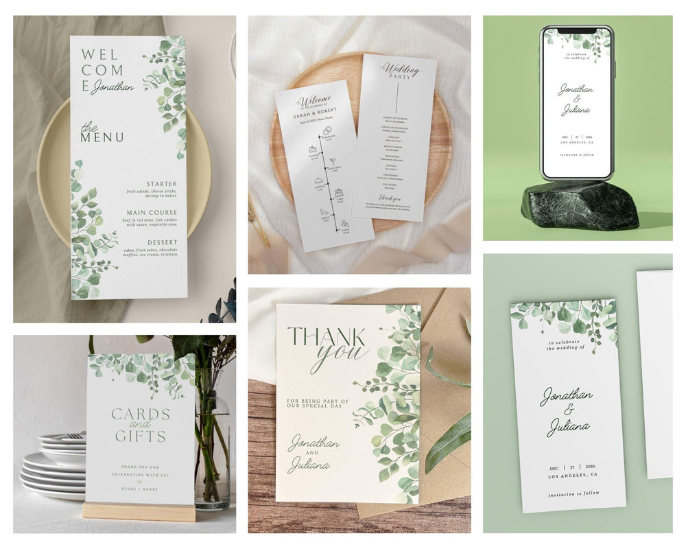 BeyzaLab Eucalyptus Wedding Template Bundle