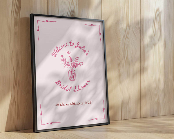 BeyzaLab - Canva Template Fresh Off The Market Bridal Shower Sign