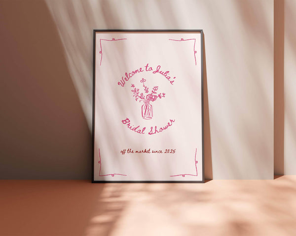 BeyzaLab - Canva Template Fresh Off The Market Bridal Shower Sign