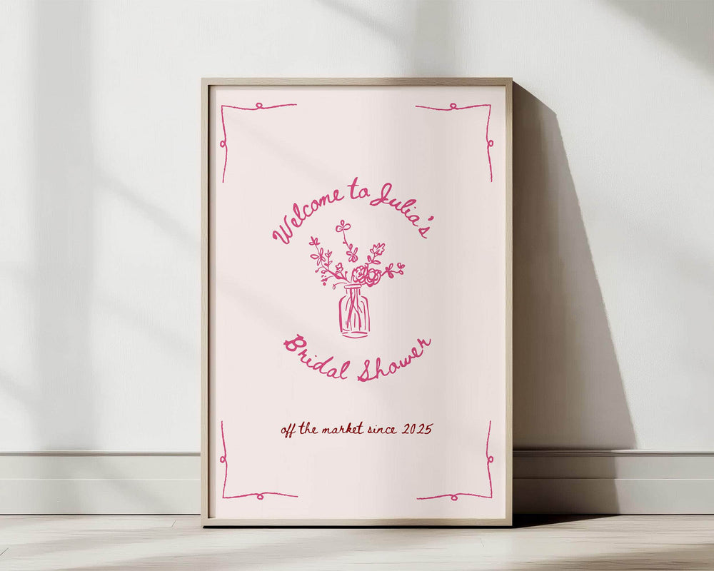 BeyzaLab - Canva Template Fresh Off The Market Bridal Shower Sign