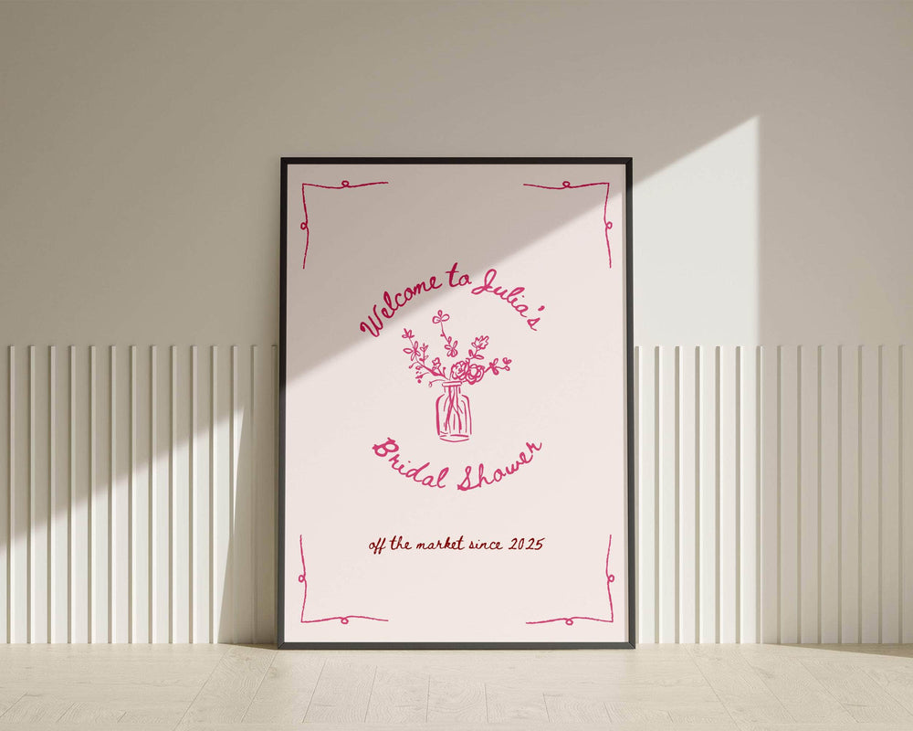 BeyzaLab - Canva Template Fresh Off The Market Bridal Shower Sign