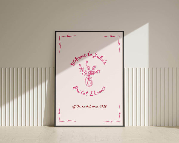BeyzaLab - Canva Template Fresh Off The Market Bridal Shower Sign