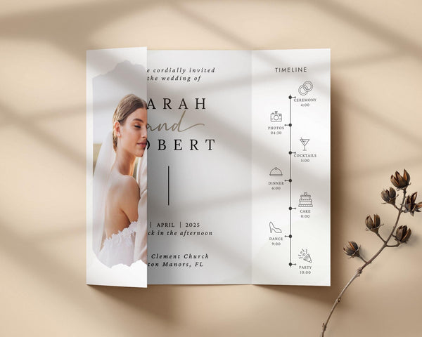 BeyzaLab Gatefold Wedding Invitation with Photo