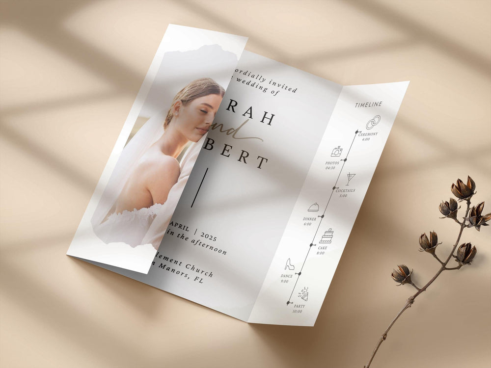 BeyzaLab Gatefold Wedding Invitation with Photo