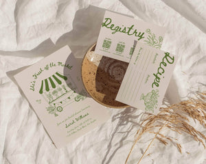 Instant Download - Canva Template Green Fresh Off The Market Invitation Suite