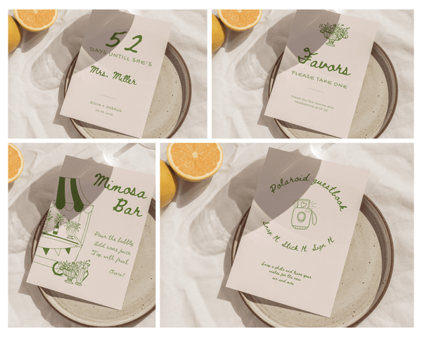 BeyzaLab Greenery Bridal Shower Game Bundle