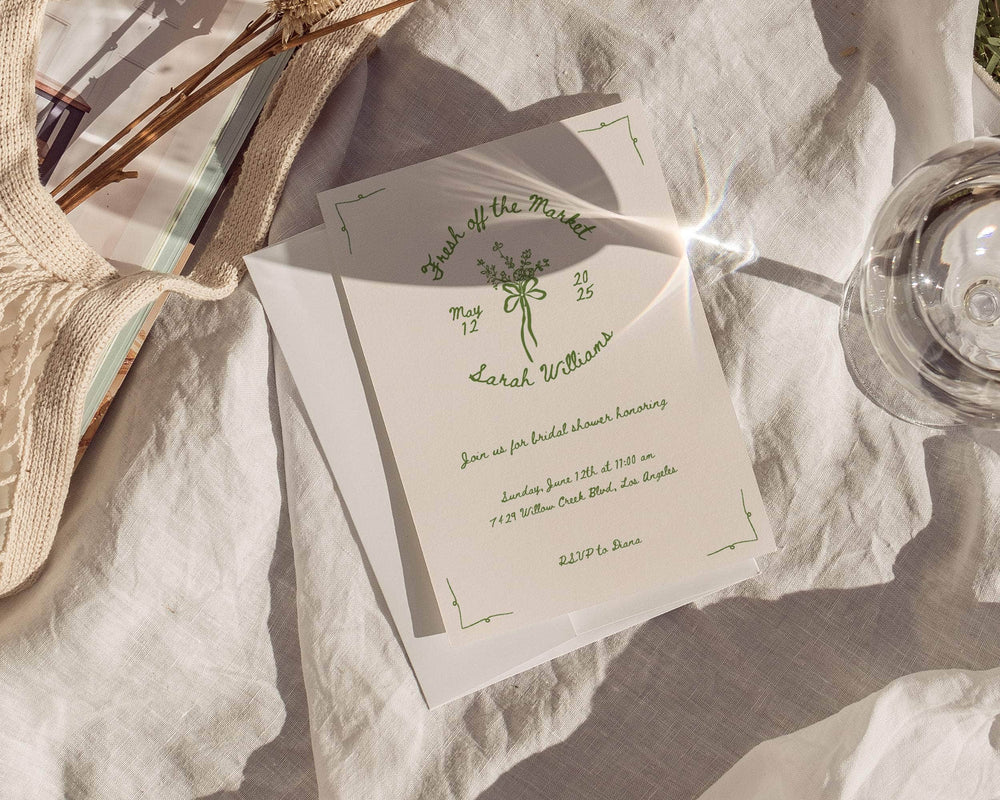 Instant Download - Canva Template Greenery Bridal Shower Invitation