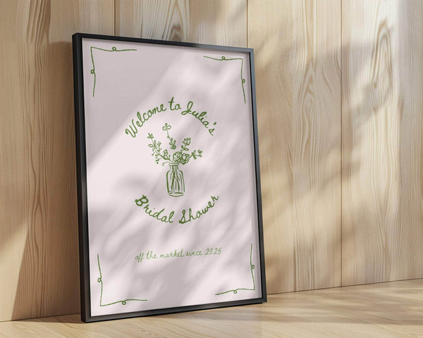 BeyzaLab - Canva Template Greenery Bridal Shower Welcome Sign
