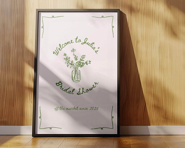 BeyzaLab - Canva Template Greenery Bridal Shower Welcome Sign