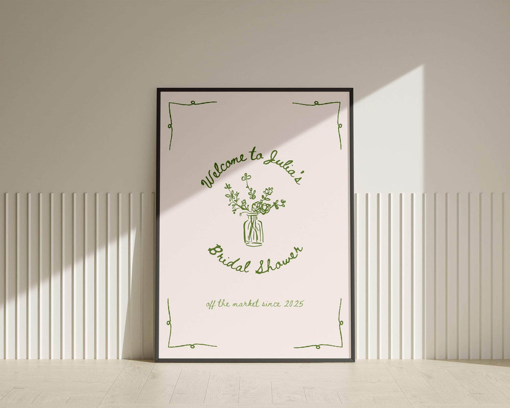 BeyzaLab - Canva Template Greenery Bridal Shower Welcome Sign